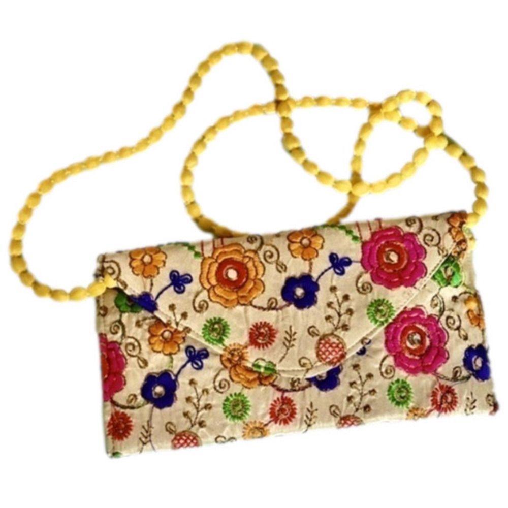 EUC RB Handicraft Fancy Silk Handicrafts Handmade Designer Purse/Sling Bag
